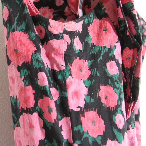 Jerry Gilden Spectator Vintage Floral Midi Dress Drop Waist Sleeveless Pink 1960 - Picture 8 of 15